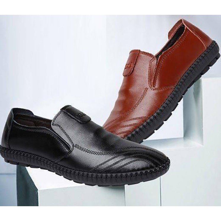 メンズ合皮スリッポン軽量運転靴
