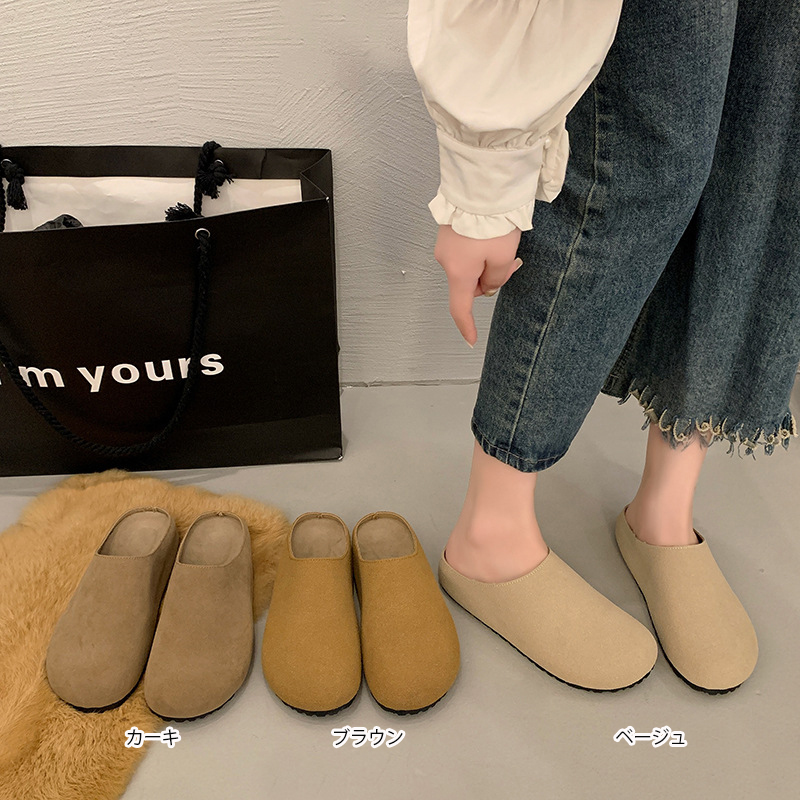 レディース スリッポン サンダル ぺたんこ フラット