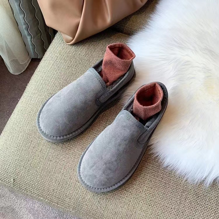 レディース裏ボアスリッポン 防寒もこもこ厚底靴 男女兼用