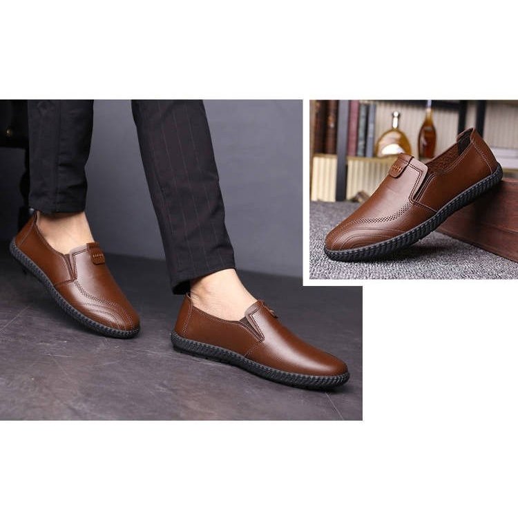 メンズ合皮スリッポン軽量運転靴