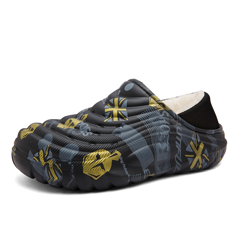 立体模様デザイン裏ボア付き軽量スリッポン