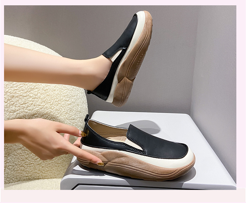 2024新作 レディース 厚底スリッポン 軽量 履きやすい 可愛い