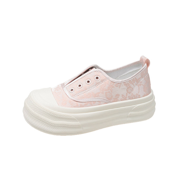 レディース紐なし軽量美脚厚底スリッポン