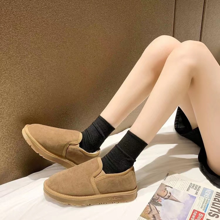 レディース裏ボアスリッポン 防寒もこもこ厚底靴 男女兼用