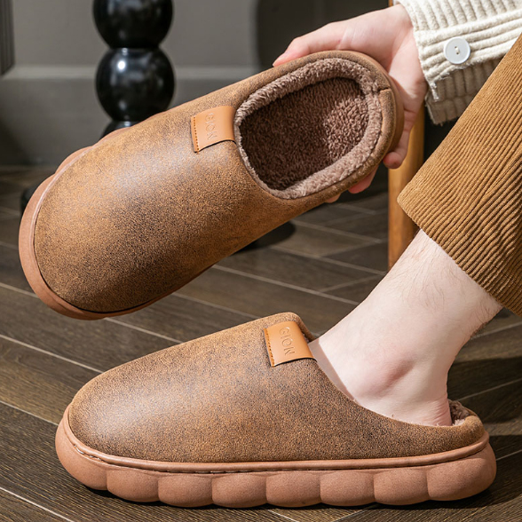 スリッポン メンズ 裏ボア付きムートン
