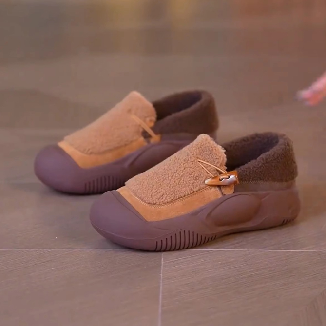 レディース 厚底 ボア スリッポン 暖かい 軽量 冬靴