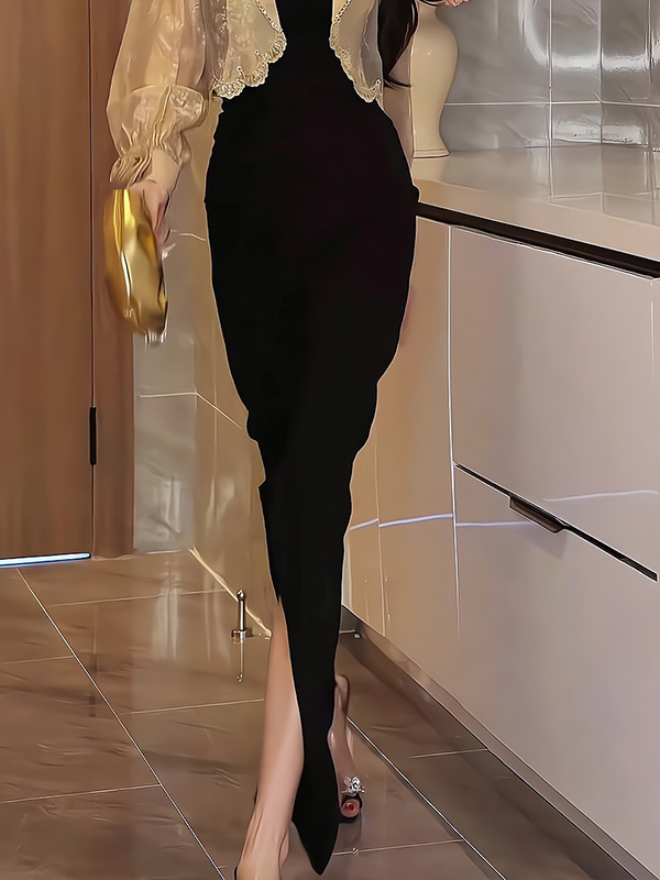 スリットスカート 優美なシルエット スリットロングスカート