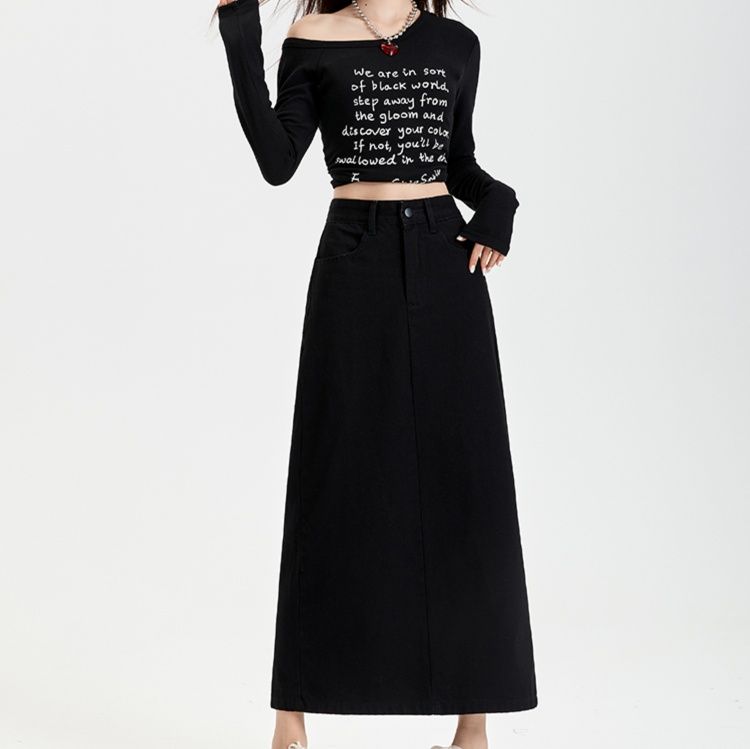 スリットスカート 洗練シルエット スリットロングスカート