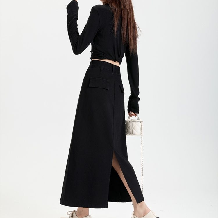 スリットスカート 洗練シルエット スリットロングスカート