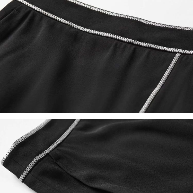 スリットスカート 上品ステッチ入りスリットミニスカート