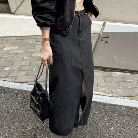 スリットスカート スリットが魅せる美シルエットナロースカート