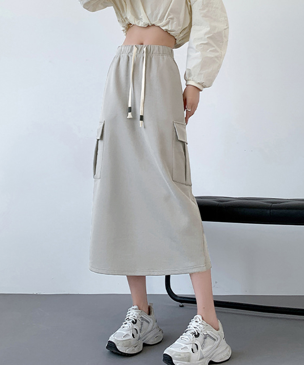 スリットスカート タイトワークスカート ハイウエスト ミモレ丈