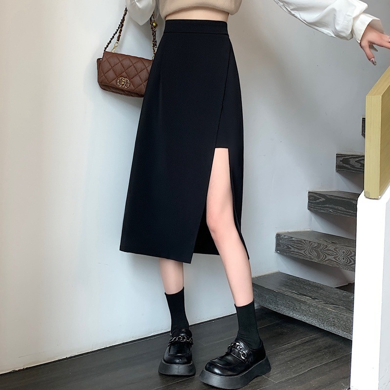 スリットスカート 洗練スリットミディスカート