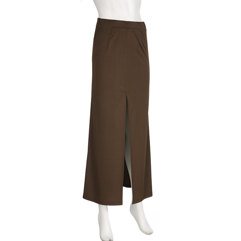 スリットスカート シンプル美脚スリットロングスカート