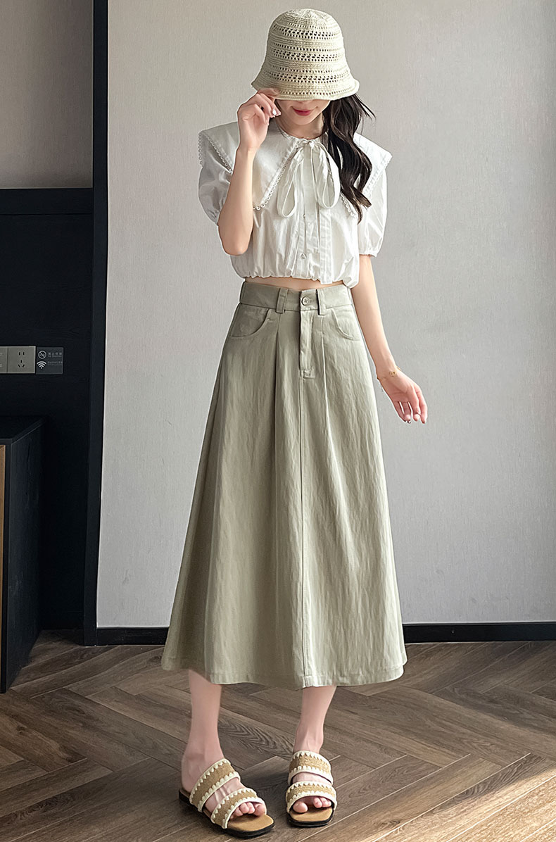 スリットスカート 上品なゆとりフレアスリットスカート