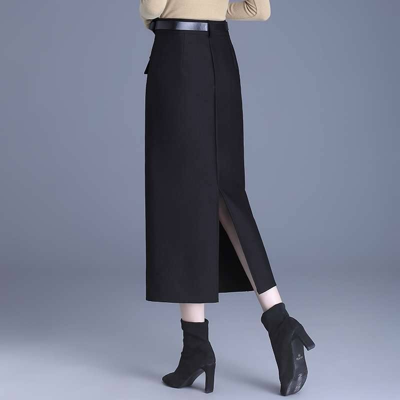 シンプル美シルエットスリットスカート