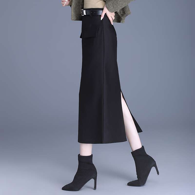 シンプル美シルエットスリットスカート