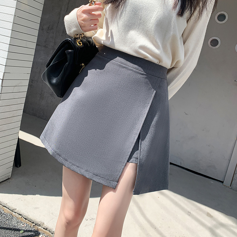 スリットスカート 巻きスカート風ショートパンツ