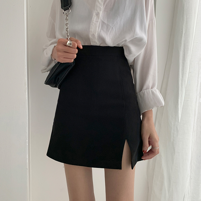 スリットスカート シンプル上品サイドスリットミニスカート