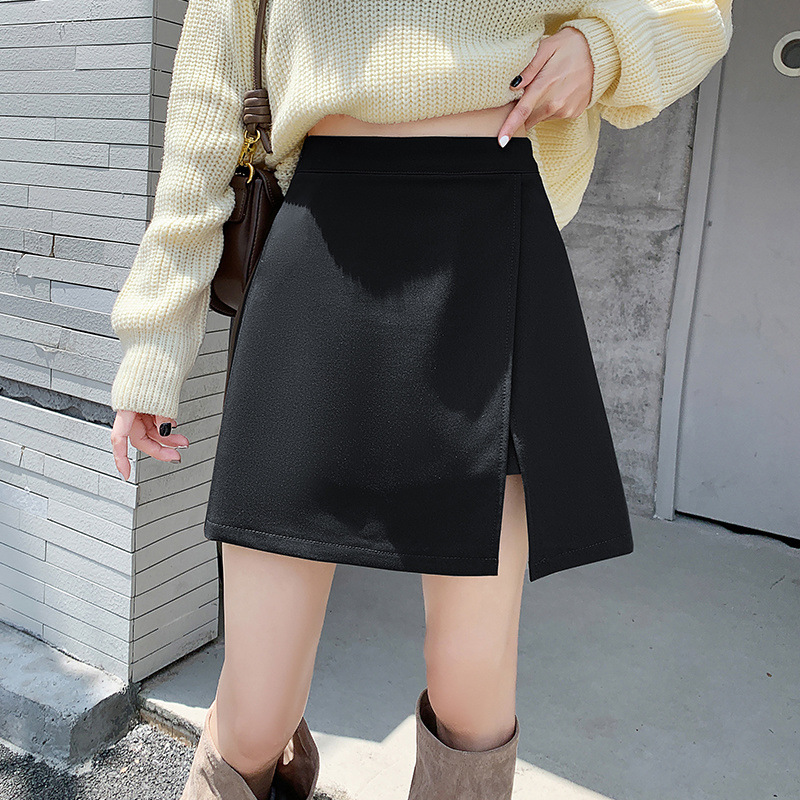 スリットスカート 巻きスカート風ショートパンツ