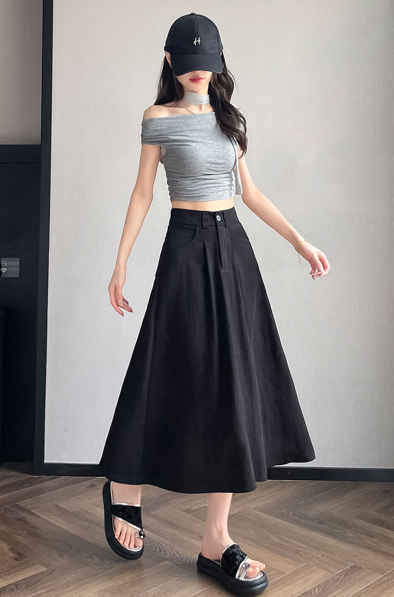 スリットスカート 上品なゆとりフレアスリットスカート