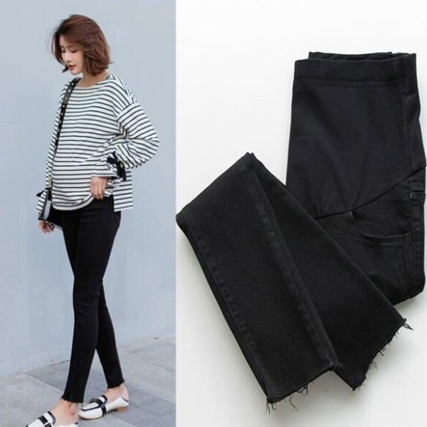 スパッツ マタニティ デニム調レギンス パンツ 九分丈 妊婦用