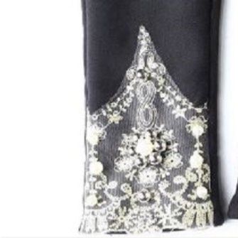 ヨガ用リブ編み真珠風装飾レギンススパッツ