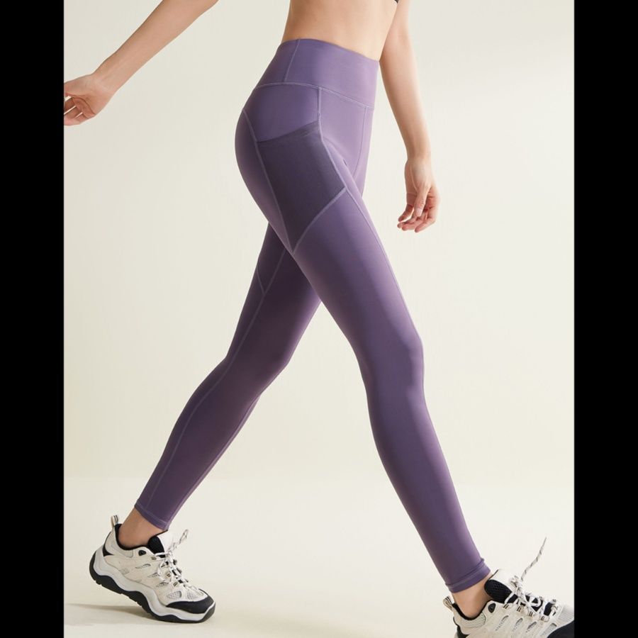 スパッツ ハイウエストポケット付きヨガスパッツ美脚シルエット