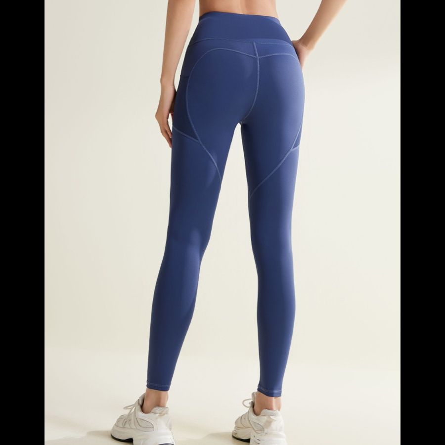 スパッツ ハイウエストポケット付きヨガスパッツ美脚シルエット