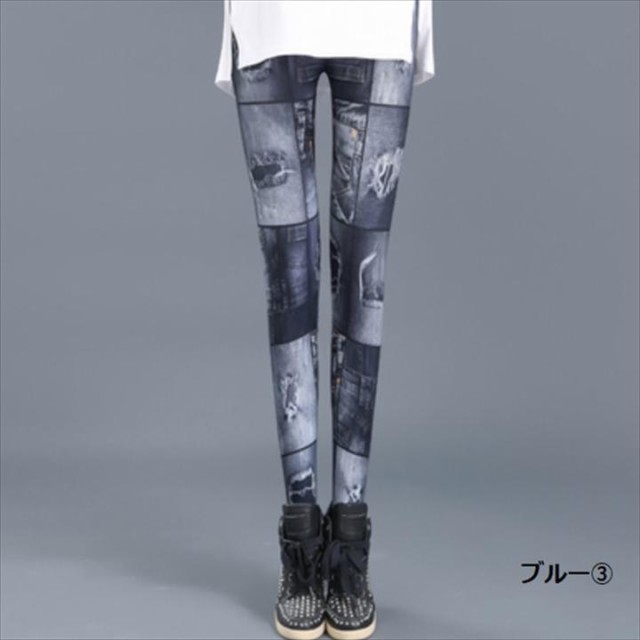 ヨガ対応柄物レギンススパッツタイト