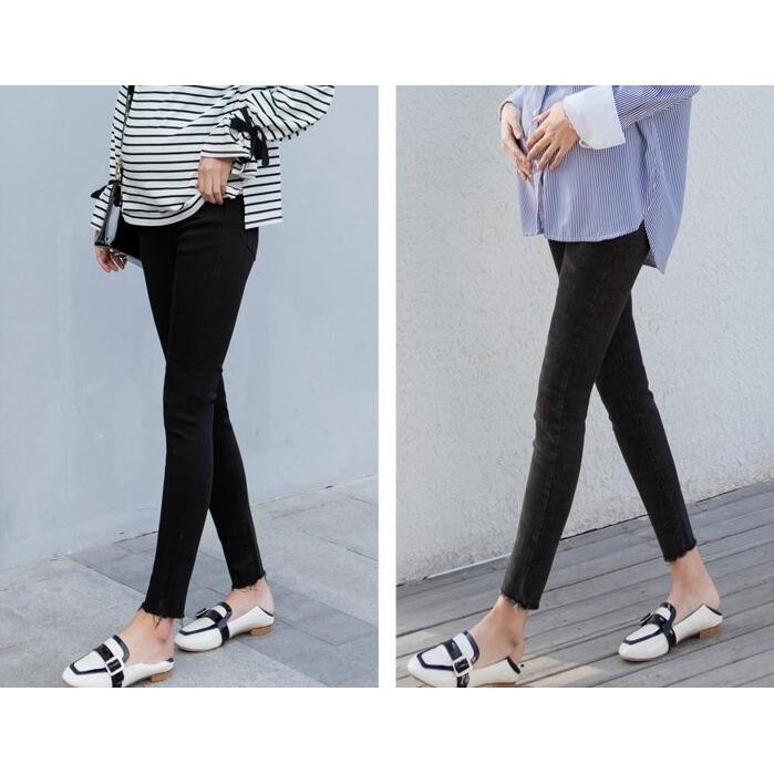 スパッツ マタニティ デニム調レギンス パンツ 九分丈 妊婦用