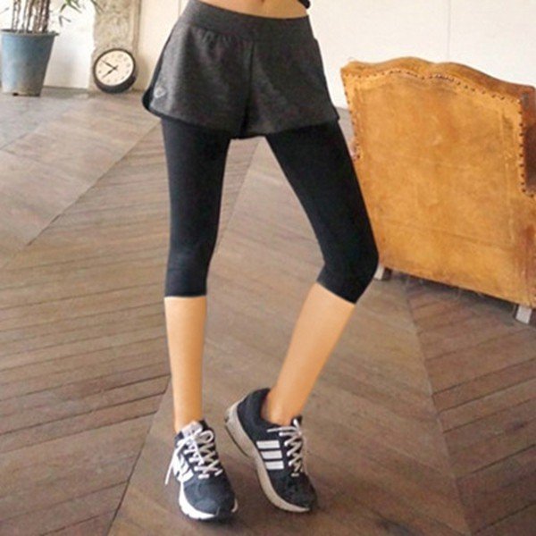 スパッツ ヨガ レギンス スカート付き レディース スポーツウェア