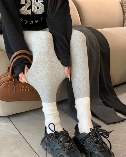 秋冬新作 韓国風裏起毛厚手保温スパッツ