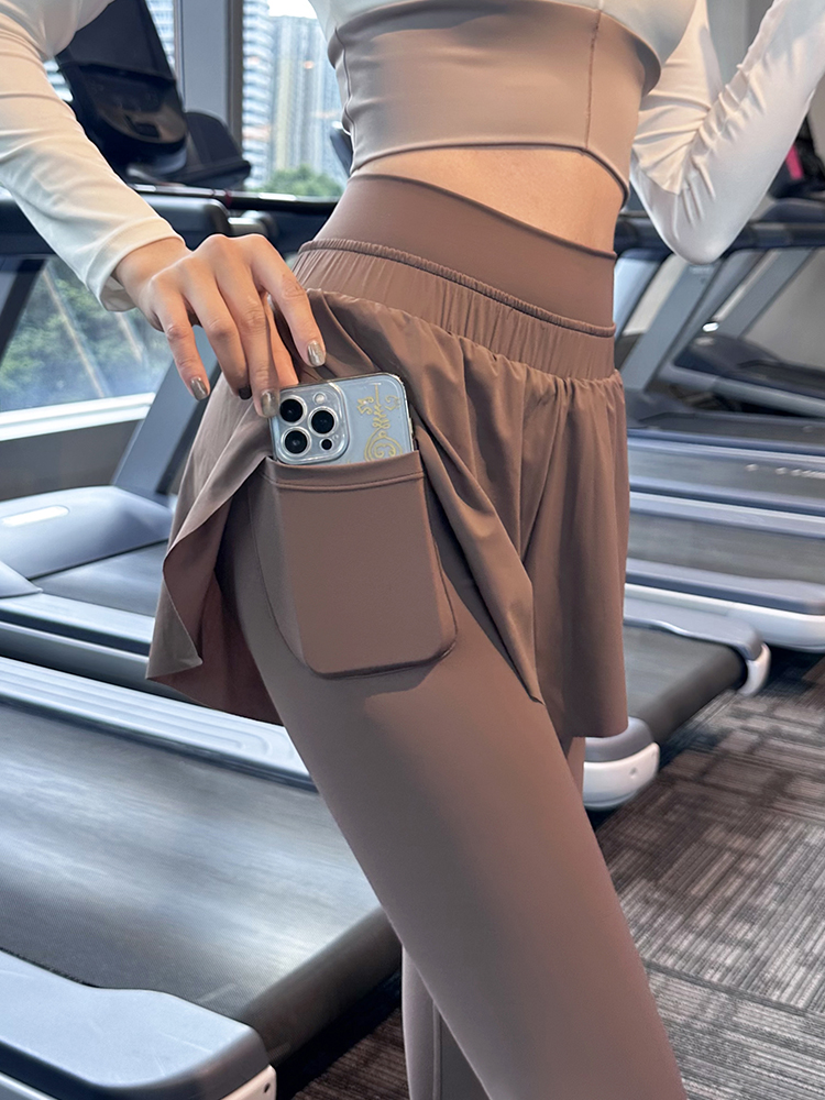 スパッツ スカート重ね着ポケット付きスパッツ
