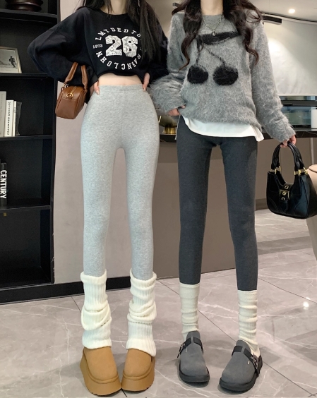 秋冬新作 韓国風裏起毛厚手保温スパッツ