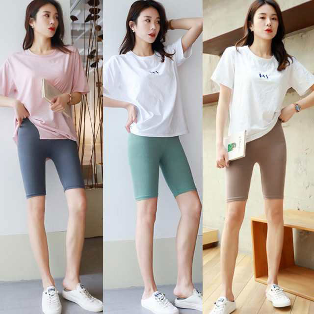 ヨガ用美脚スパッツ五分丈レディース