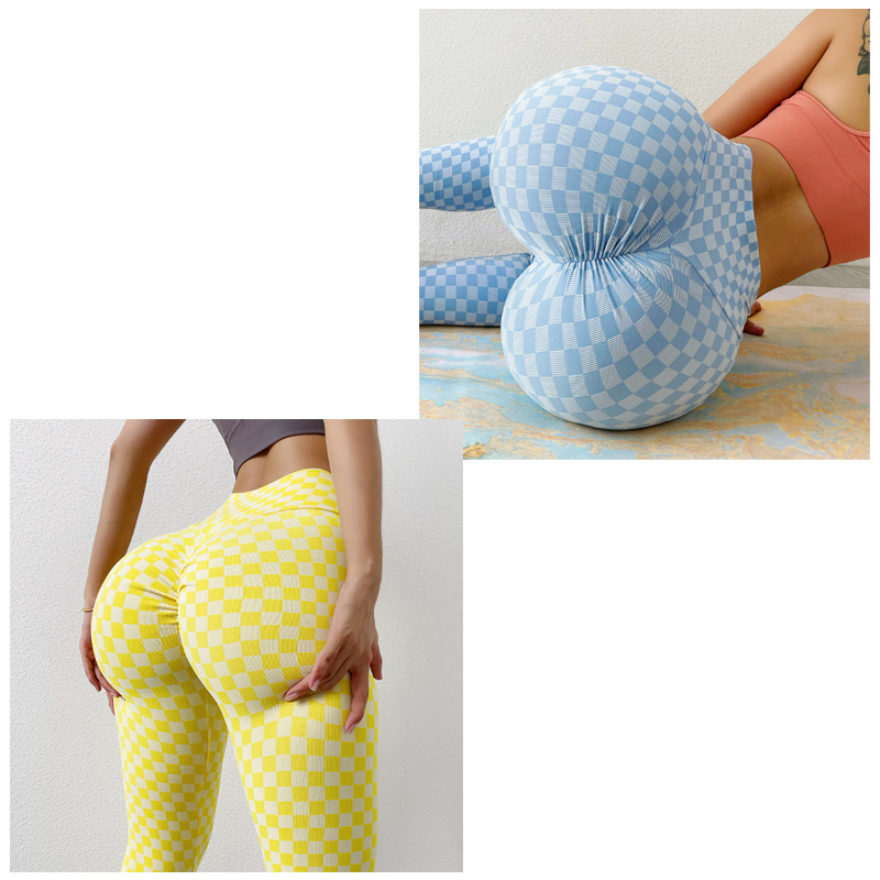 美尻チェック柄ハイウエストスパッツ