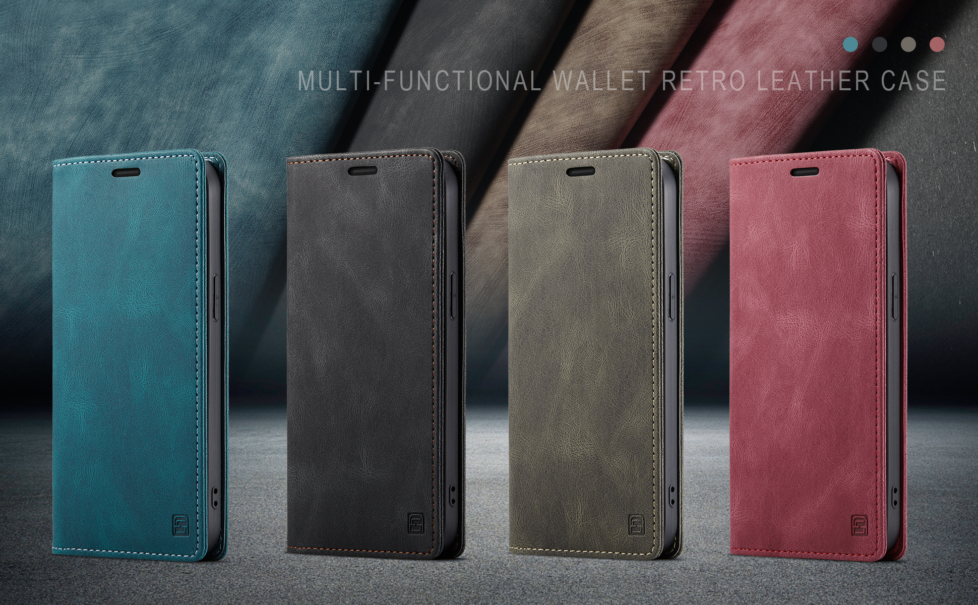 手帳型スマホケース 上質レザー風手帳型保護ケース