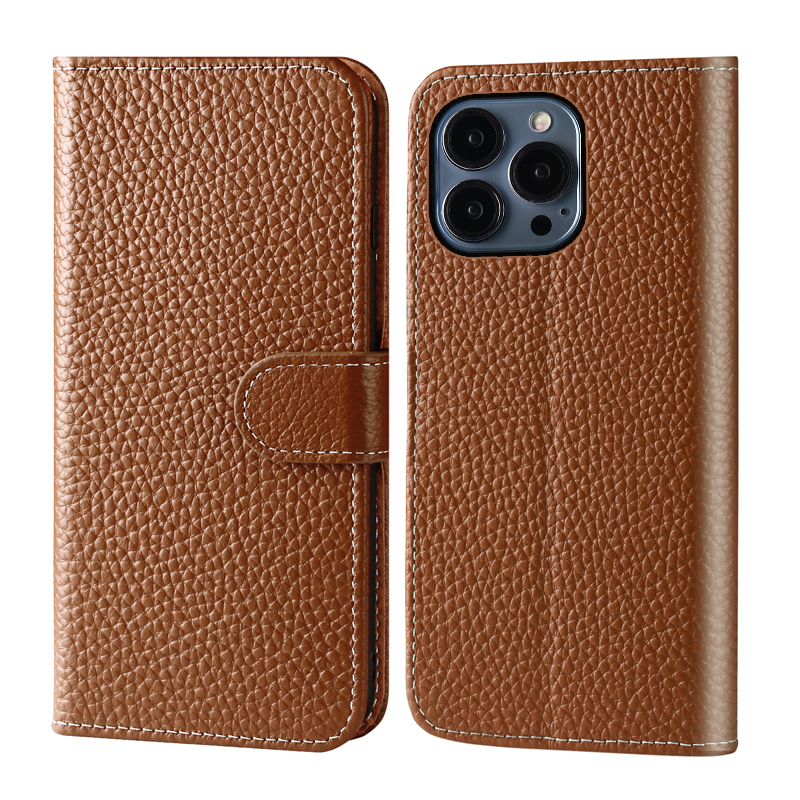 手帳型スマホケース 本革風粒感細工の手帳型保護カバー