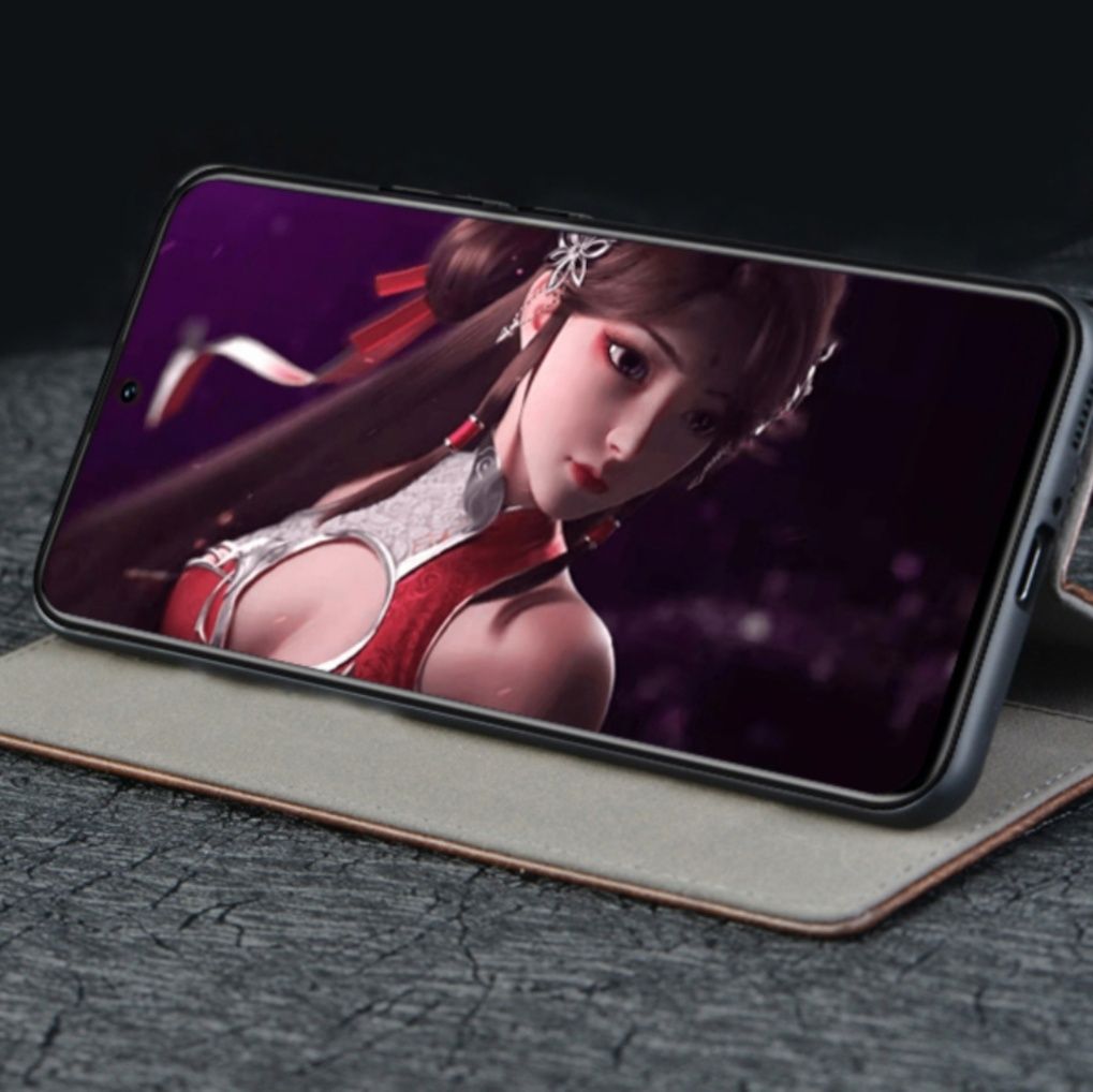 手帳型スマホケース 上質な本革調ビジネス手帳ケース