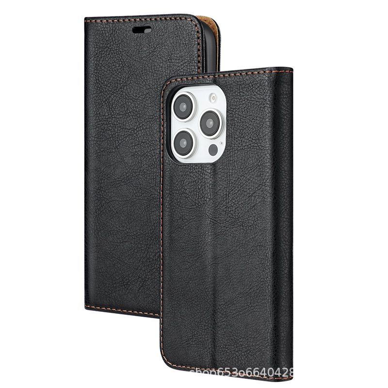 手帳型スマホケース 高級感溢れる本革調手帳ケース