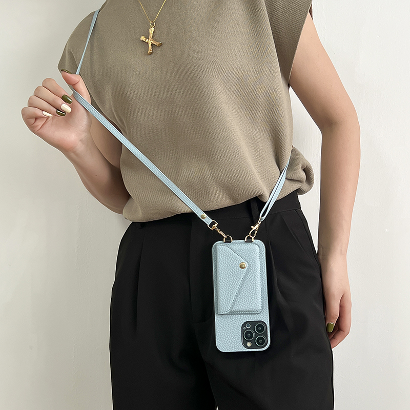 手帳型スマホケース 上質な肌触り 斜め掛け手帳型ケース