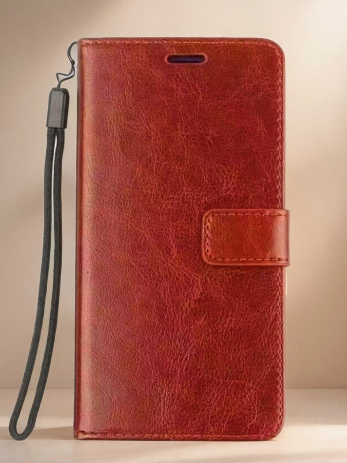 手帳型スマホケース 上質革調多機能ウォレットケース