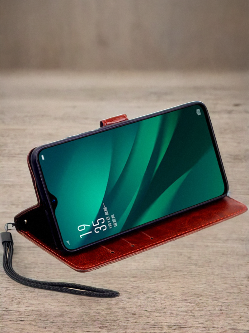 手帳型スマホケース 上質革調多機能ウォレットケース