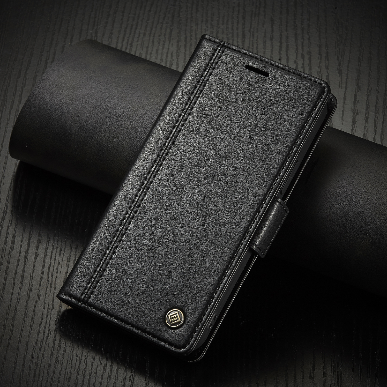 手帳型スマホケース 多機能収納付き高級手帳型ケース