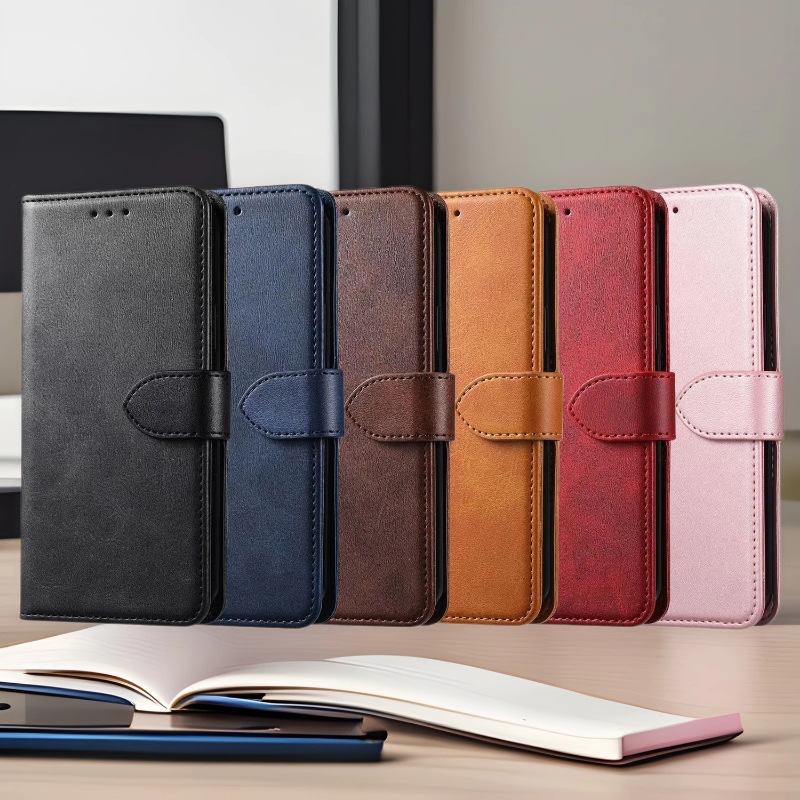 手帳型スマホケース 高級感あふれる本革調手帳型ケース