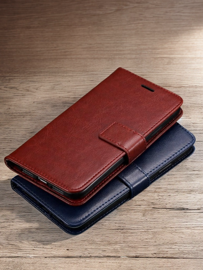 手帳型スマホケース 上質革調多機能ウォレットケース