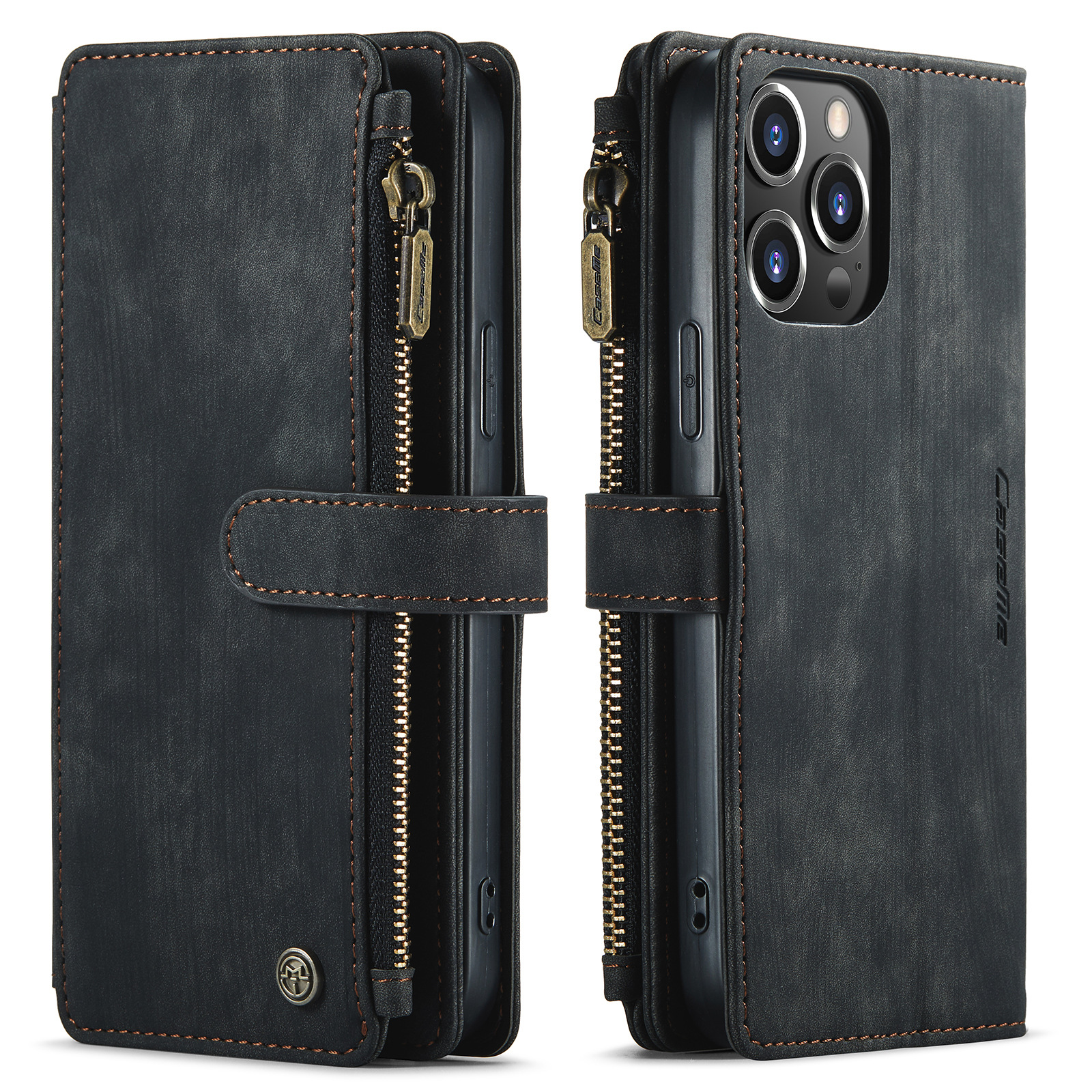 手帳型スマホケース 財布機能付き二つ折り手帳型ケース