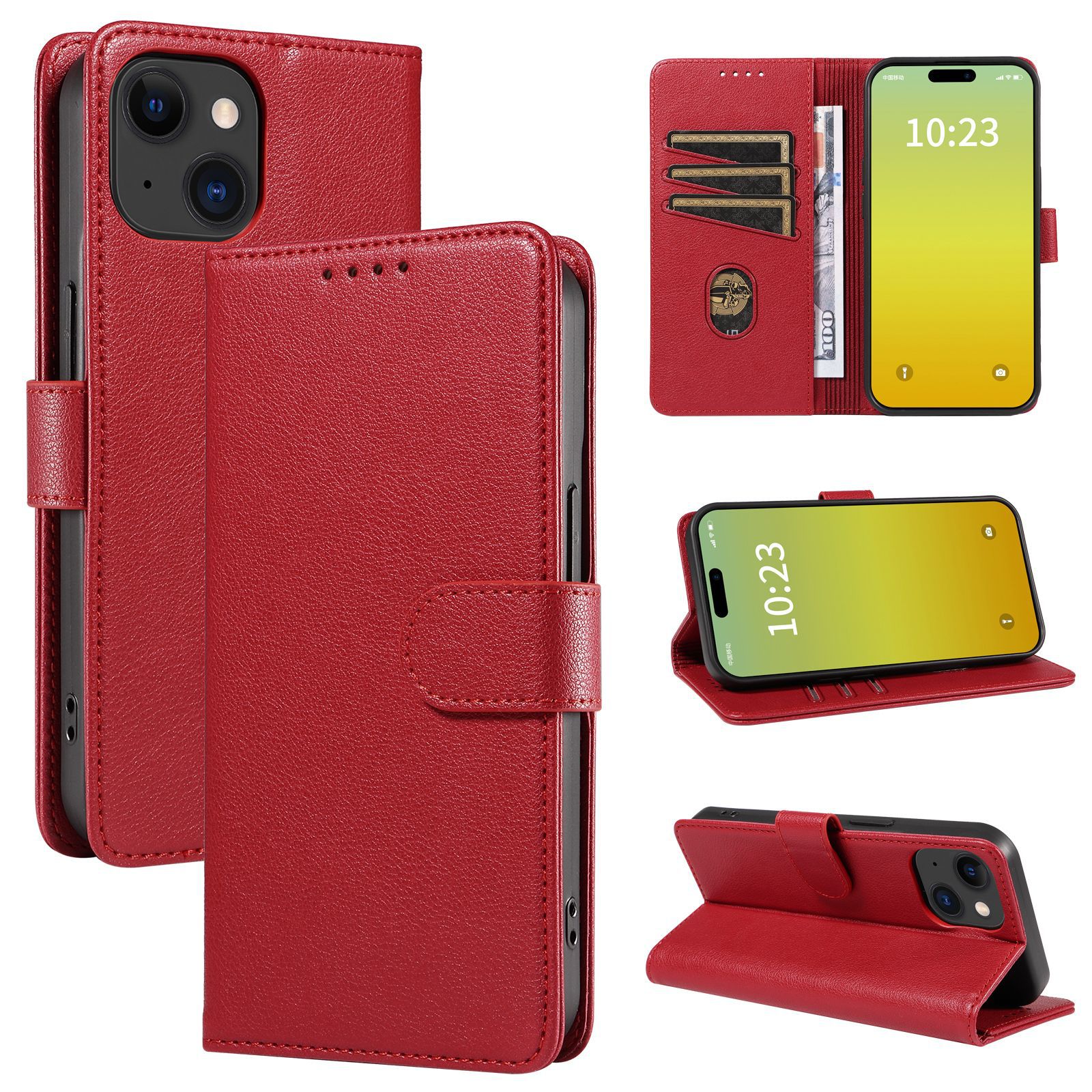 手帳型スマホケース 本革風高級感漂う手帳型保護ケース