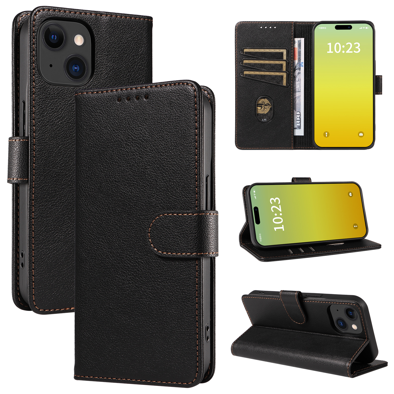 手帳型スマホケース 本革風高級感漂う手帳型保護ケース